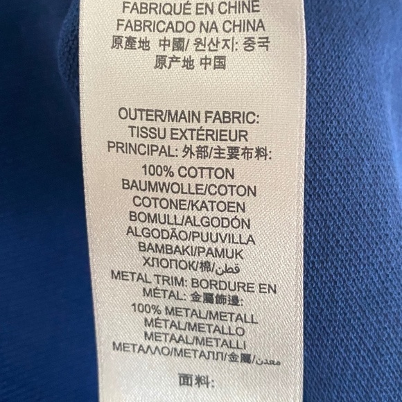 Burberry Brit Navy Plaque Logo Polo Shirt Size M - Picture 4 of 4